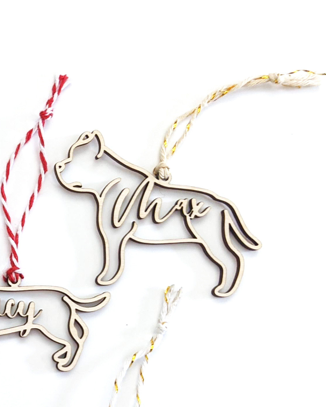 Bulldog Silhouette Christmas Ornament