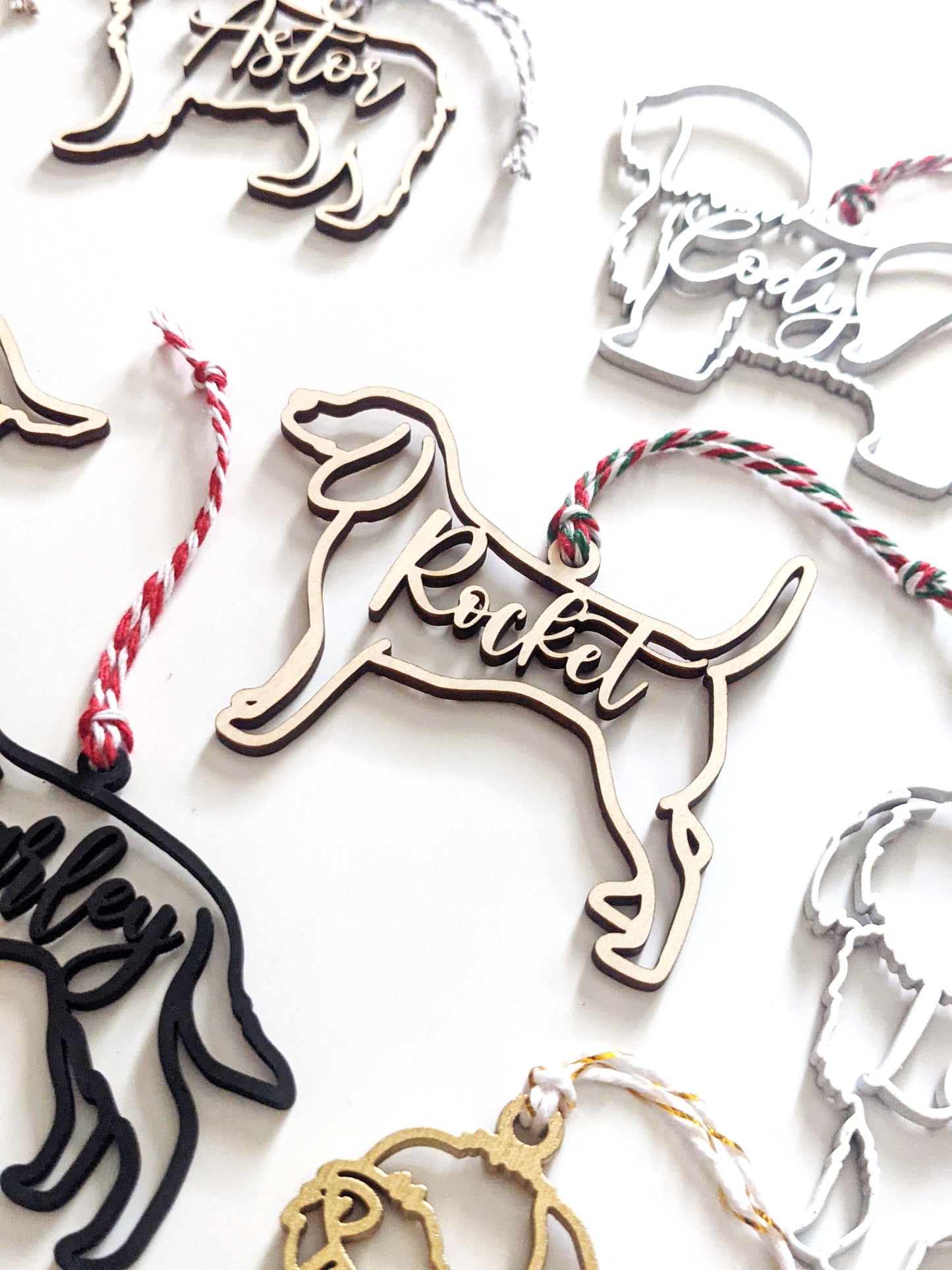 Beagle Silhouette Christmas Ornament