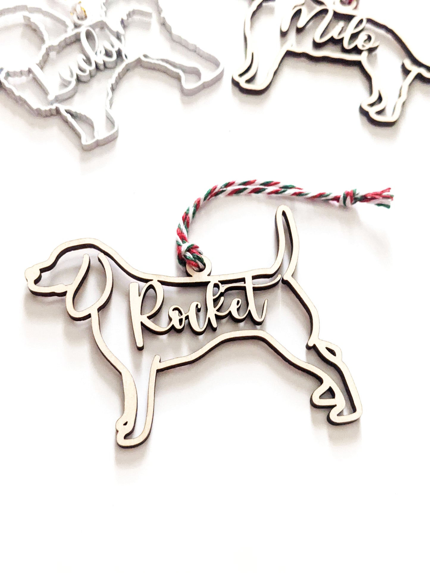 Beagle Silhouette Christmas Ornament