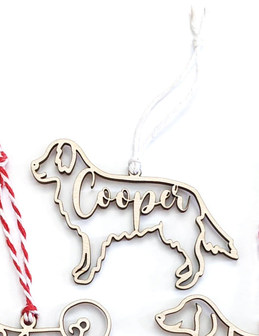 Golden Retriever Silhouette Christmas Ornament