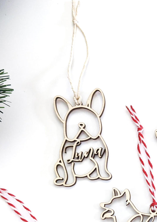 Frenchie Silhouette Christmas Ornament