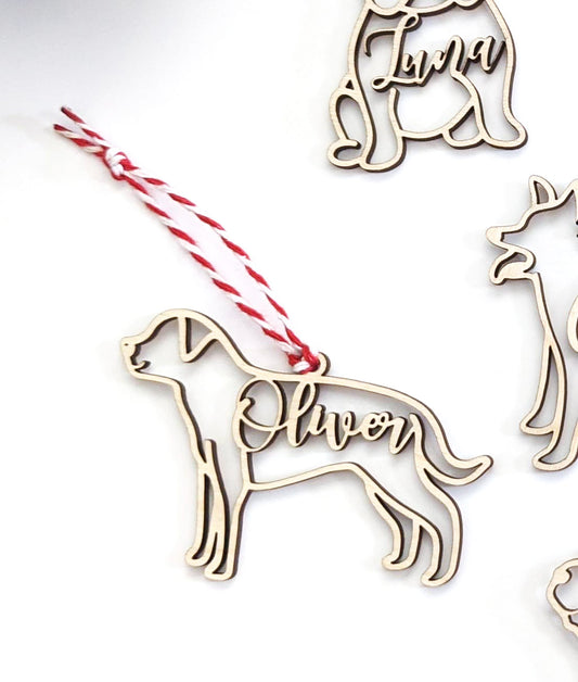 Labrador Silhouette Christmas Ornament