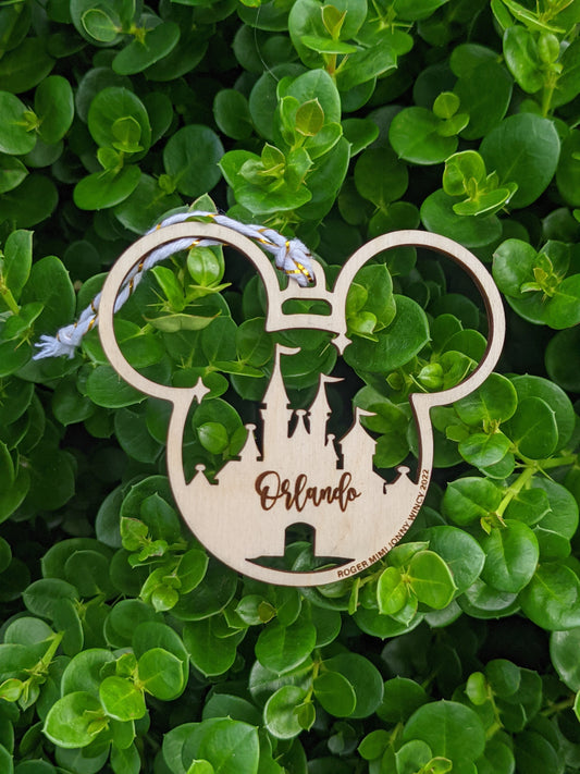 Mickey Head Castle Christmas Ornament