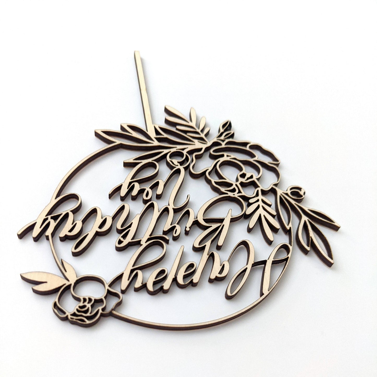 Floral Wreath Cake Topper - Acrylic