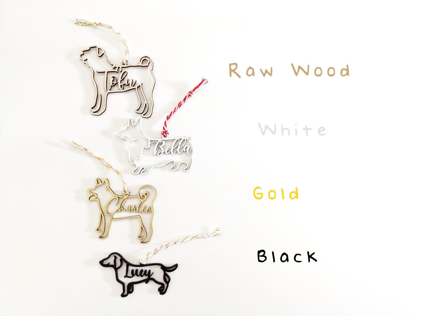 Bulldog Silhouette Christmas Ornament