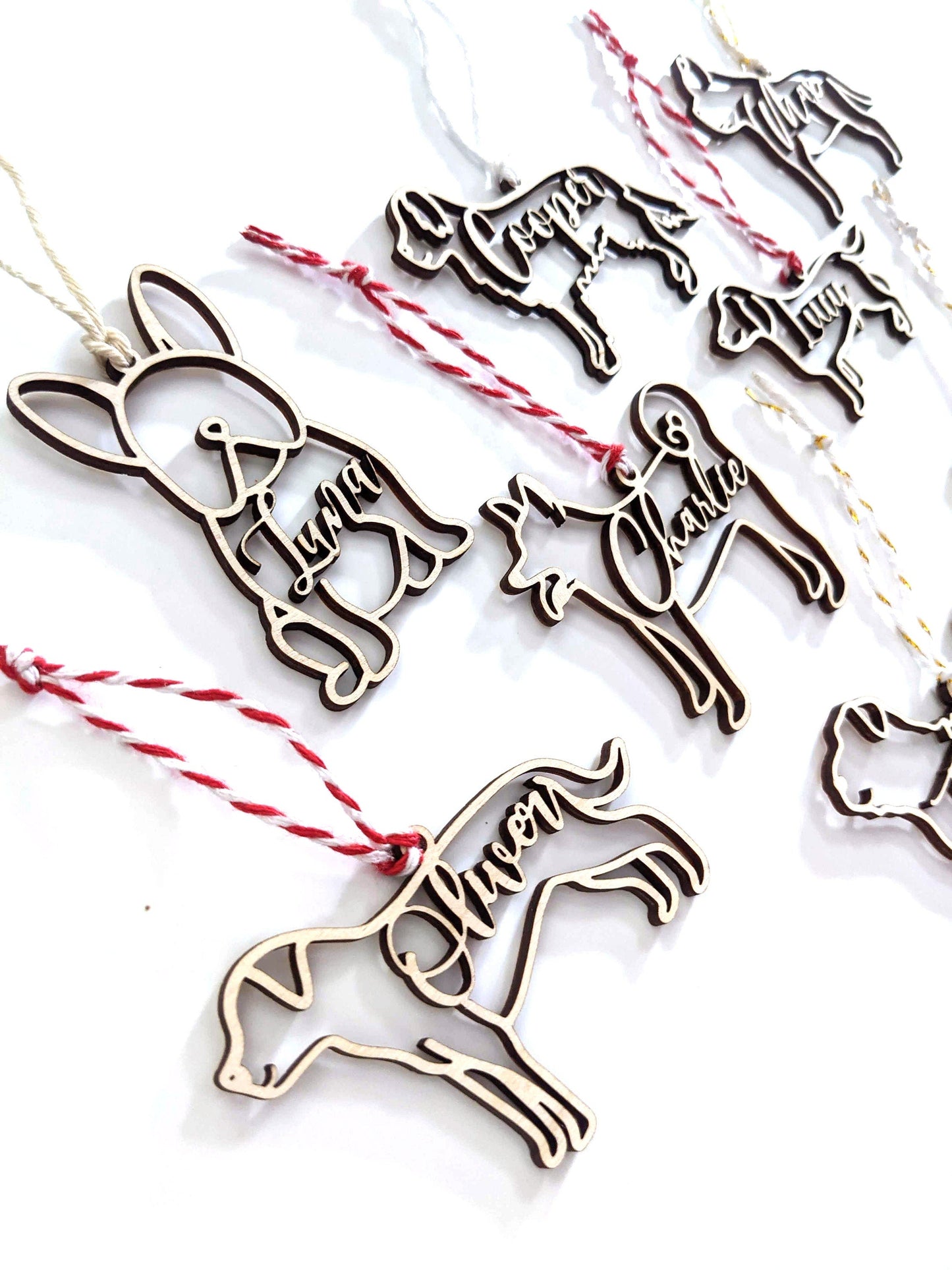Bulldog Silhouette Christmas Ornament