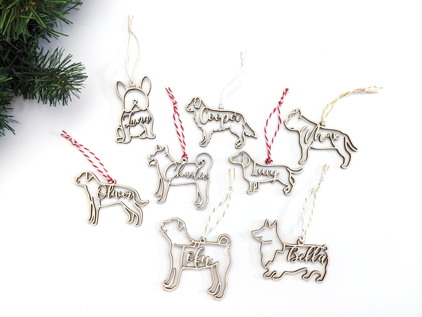 Sharpei Silhouette Christmas Ornament