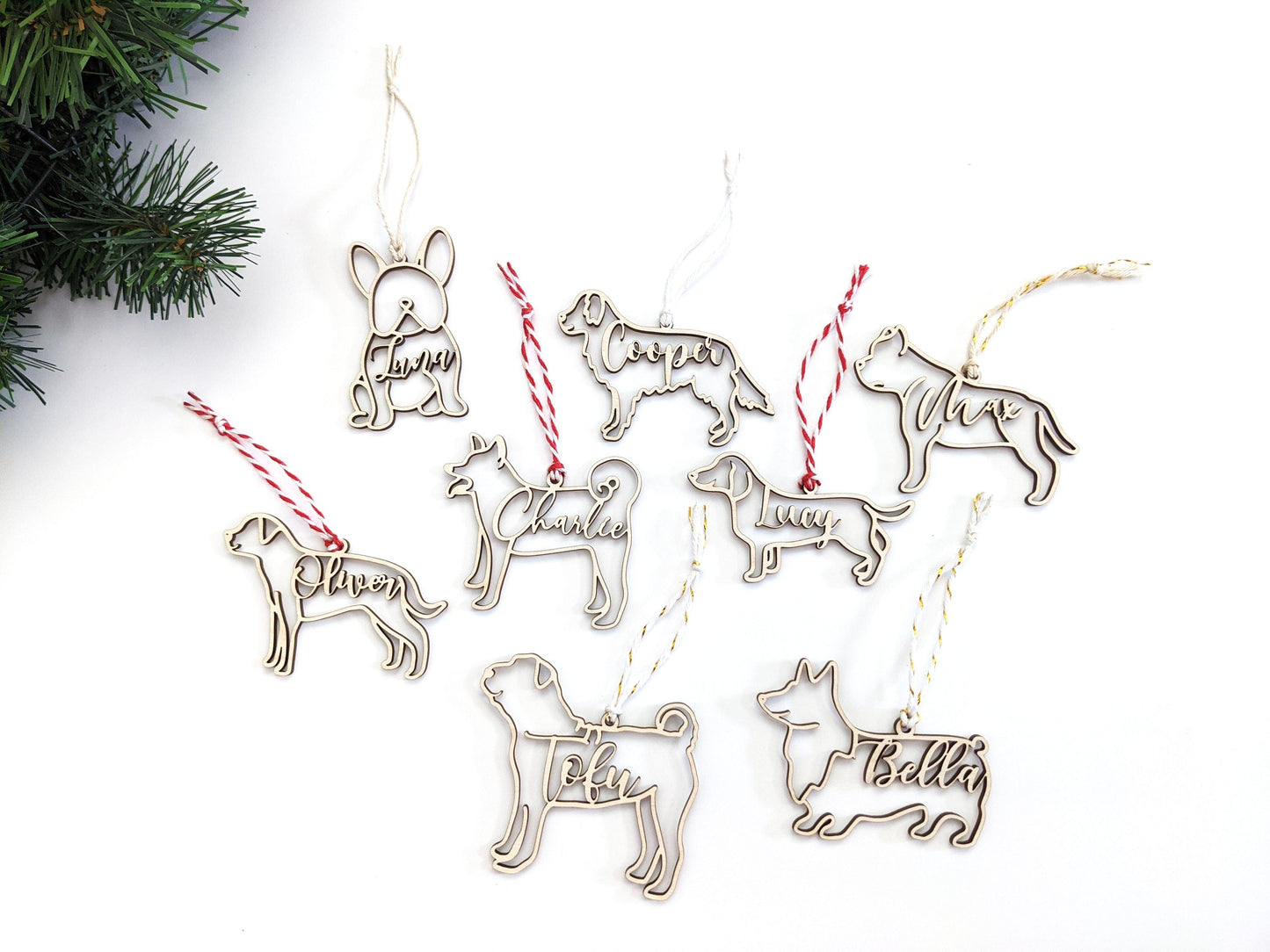 Cavapoo Silhouette Christmas Ornament