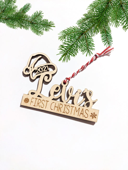 Santa Hat - Baby's First Christmas Ornamenet