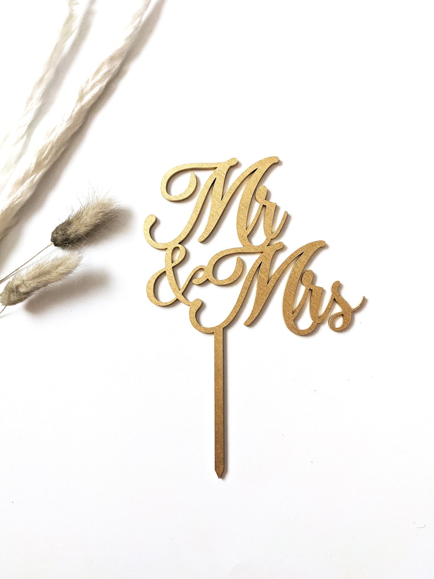 Scripted Mr and Mrs Cake Topper - Acrylic