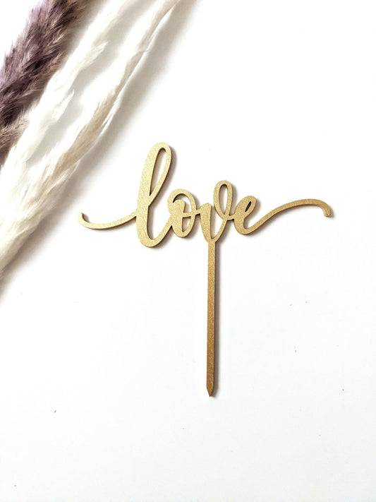 Love Cake Topper - Wood