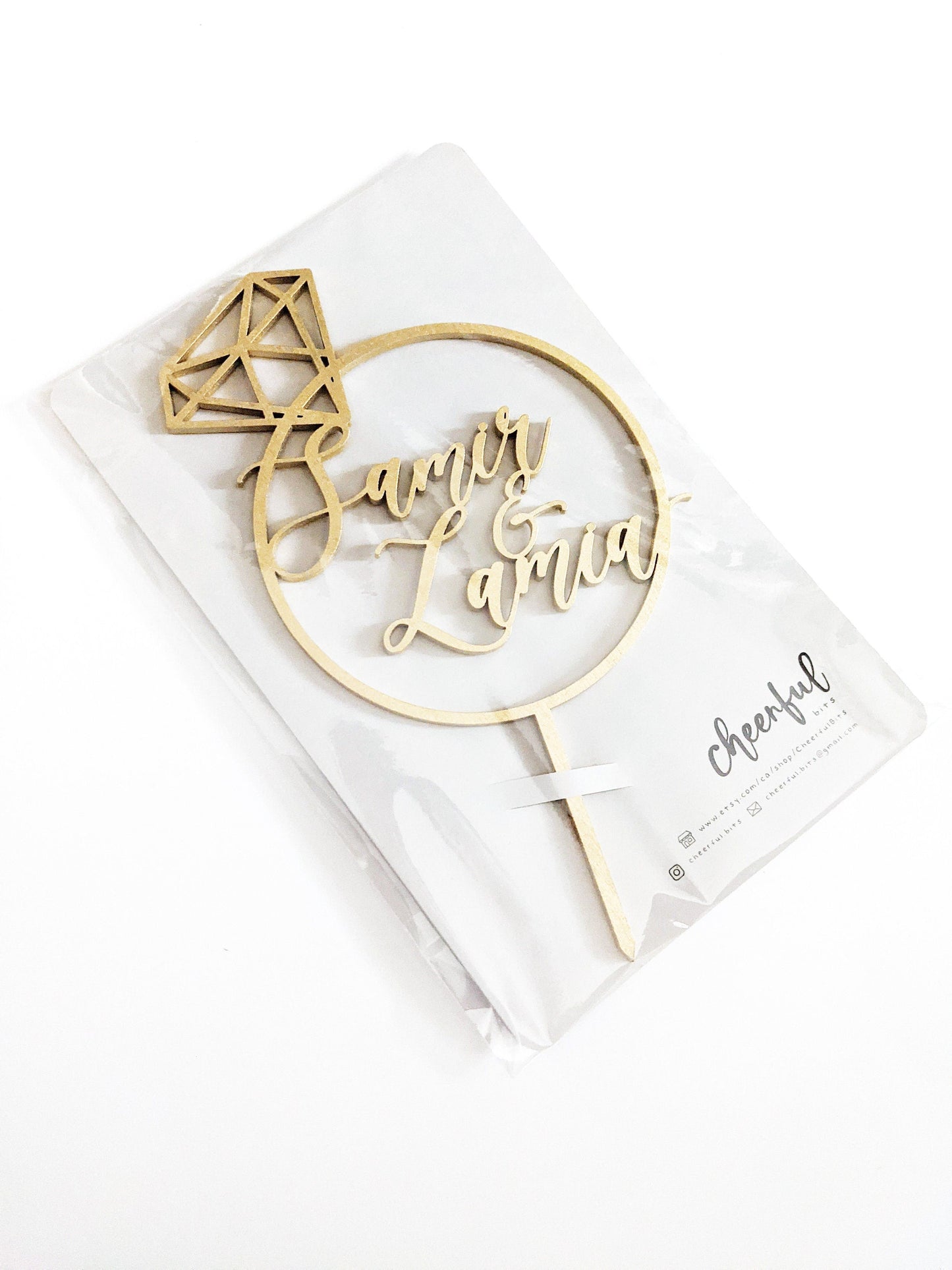 Diamond Ring Cake Topper - Acrylic