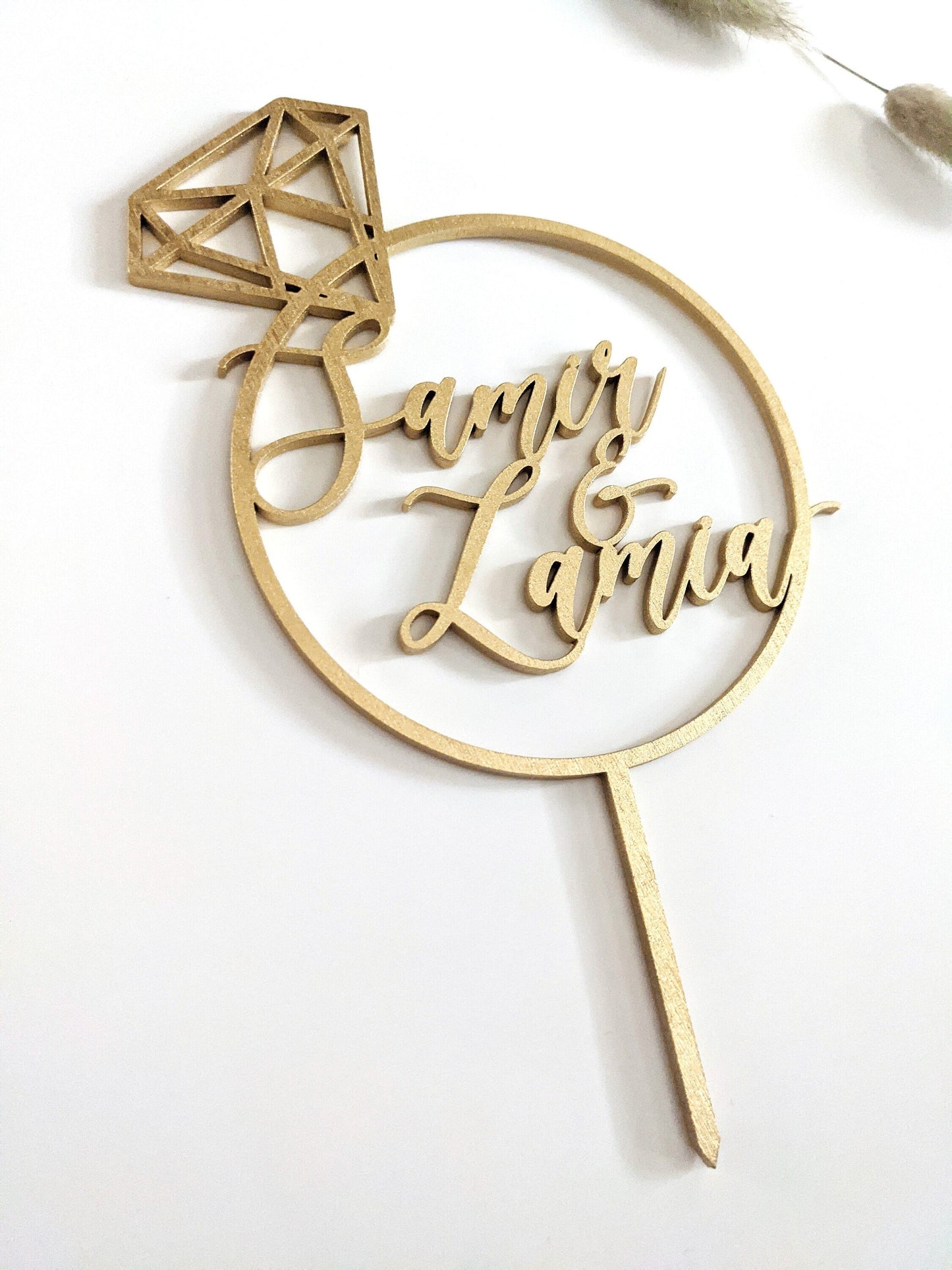 Diamond Ring Cake Topper - Acrylic