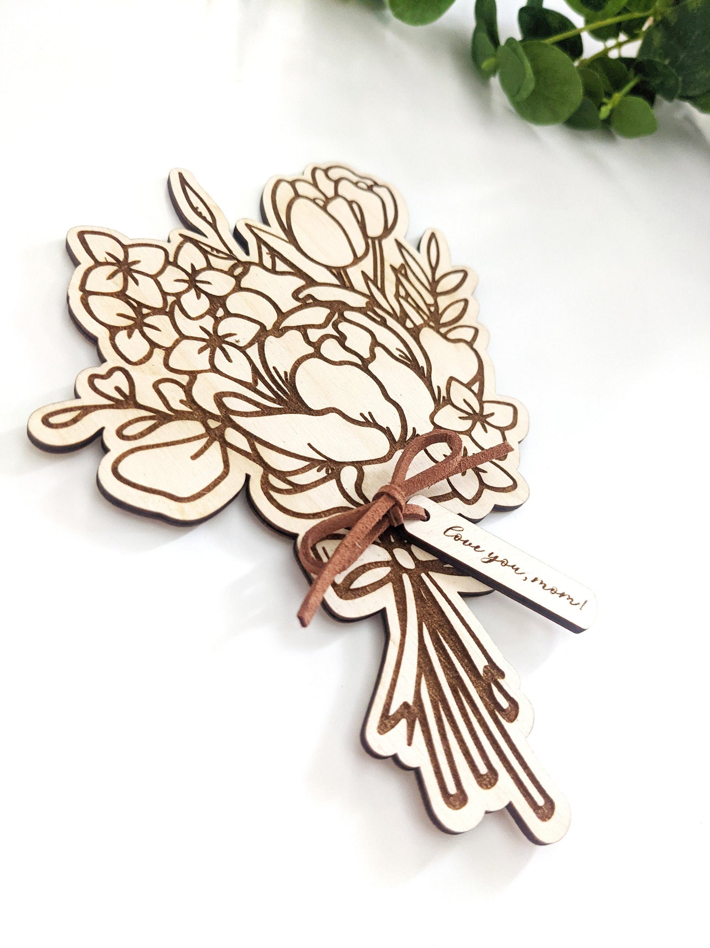 Wooden Flower Bouquet with tag (Digital Cut File - SVG)