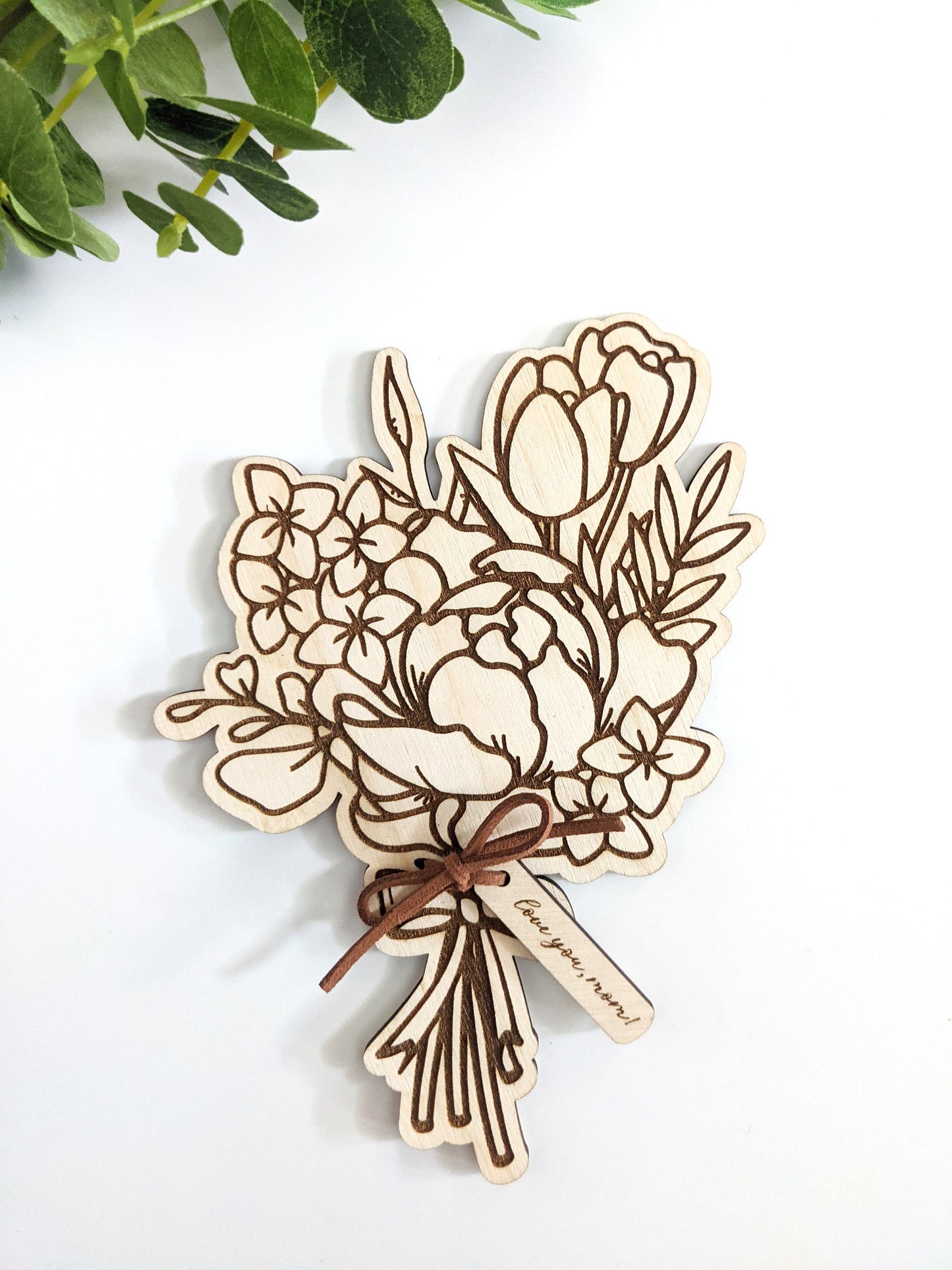 Wooden Flower Bouquet with tag (Digital Cut File - SVG)