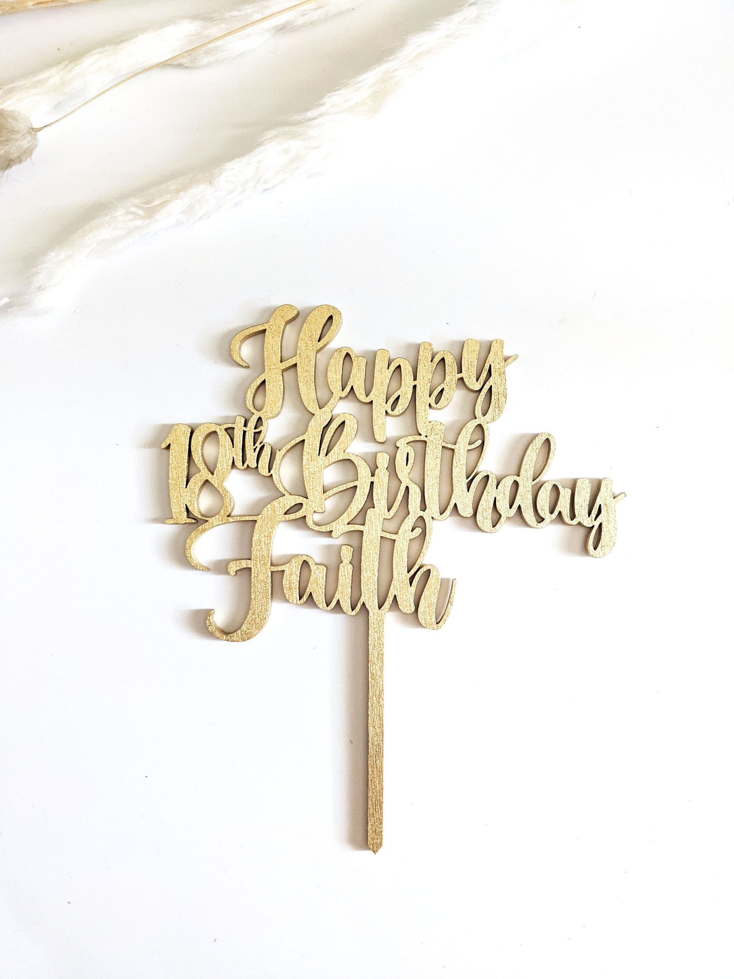 Scripted Birthday Cake Topper - Acrylic