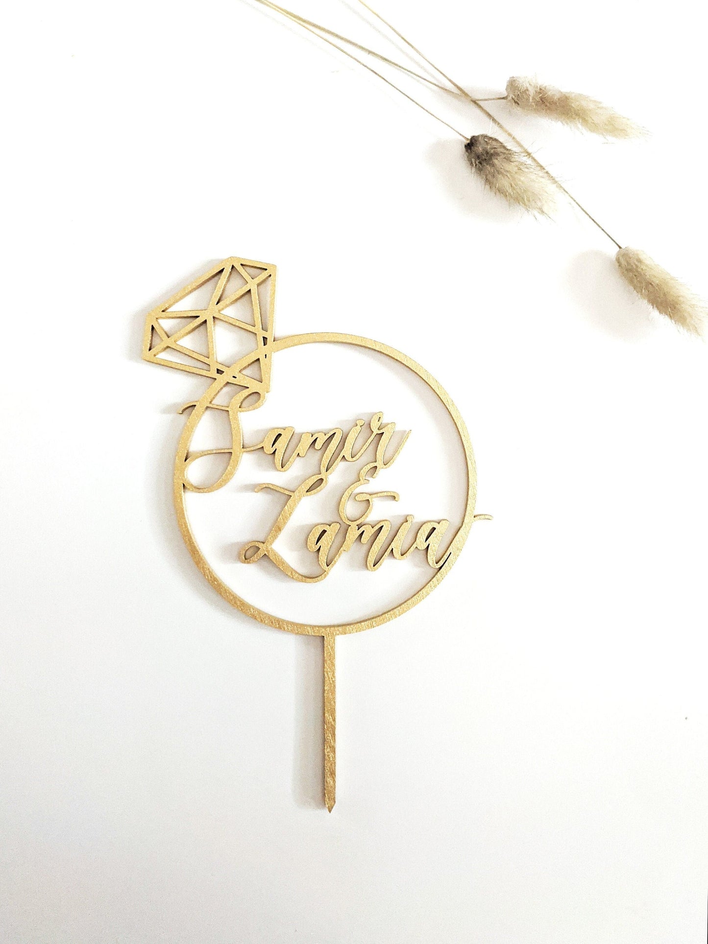 Diamond Ring Cake Topper - Acrylic