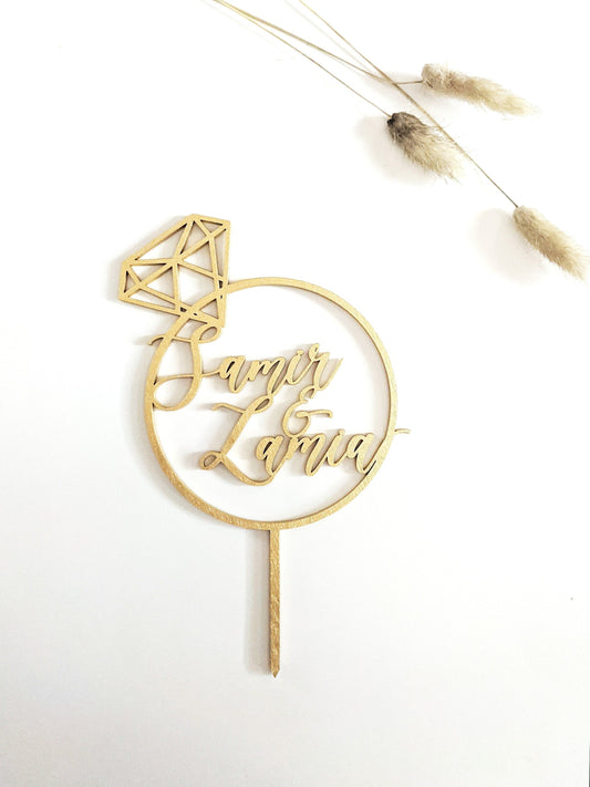 Diamond Ring Cake Topper - Acrylic