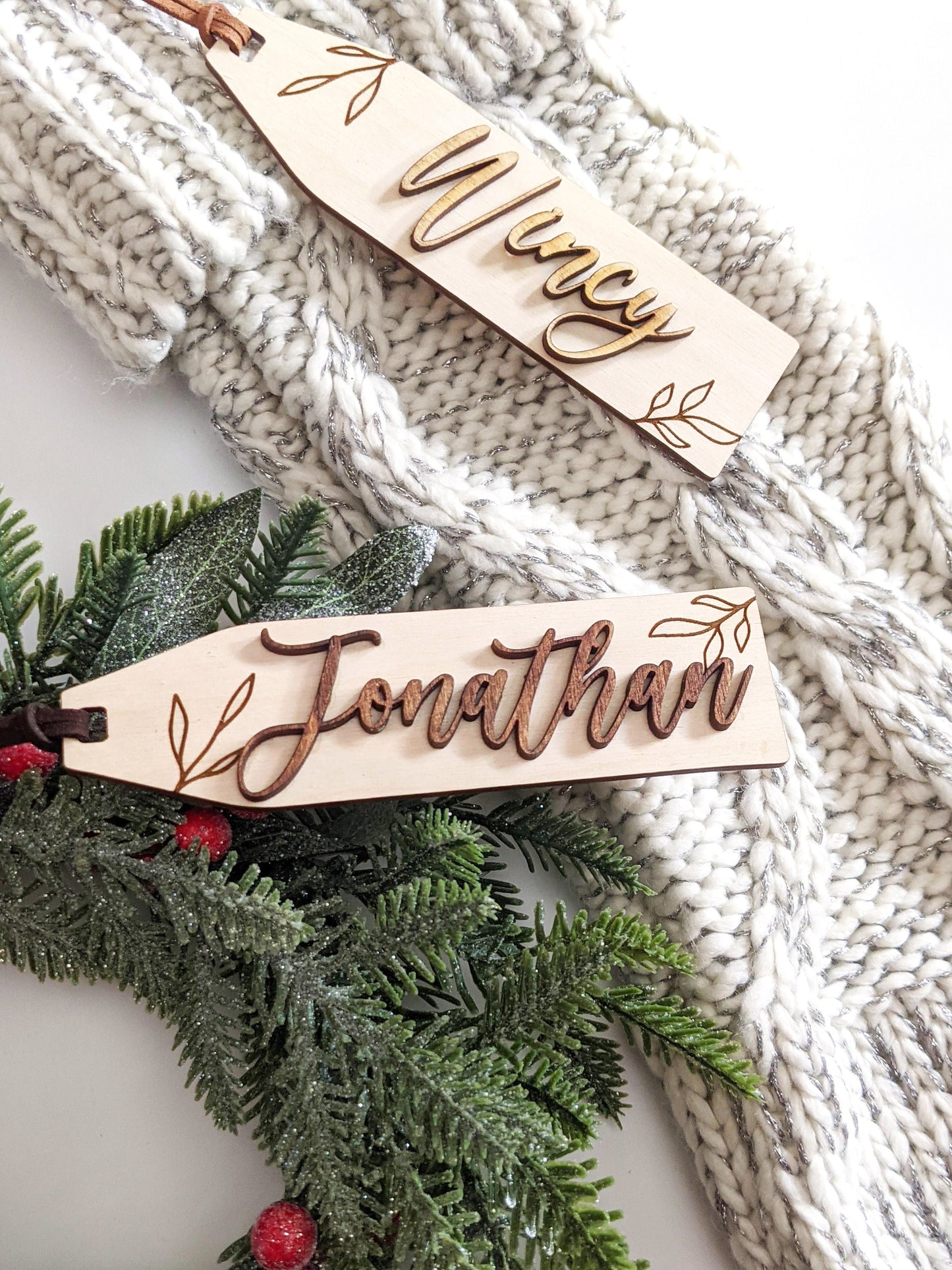 Rustic 3D Christmas Stocking Tag